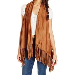 🟣 Jolt Brown Fringe Vest
